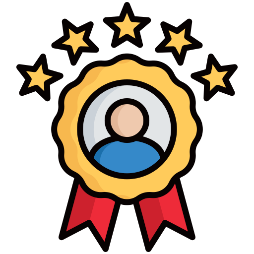 Image of an excellence badge with 5 stars rating